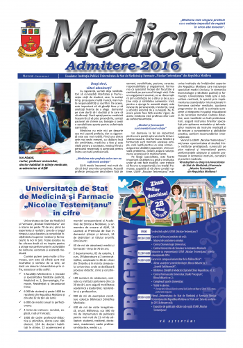 Medicus Admitere Editie speciala (Mai) 2016